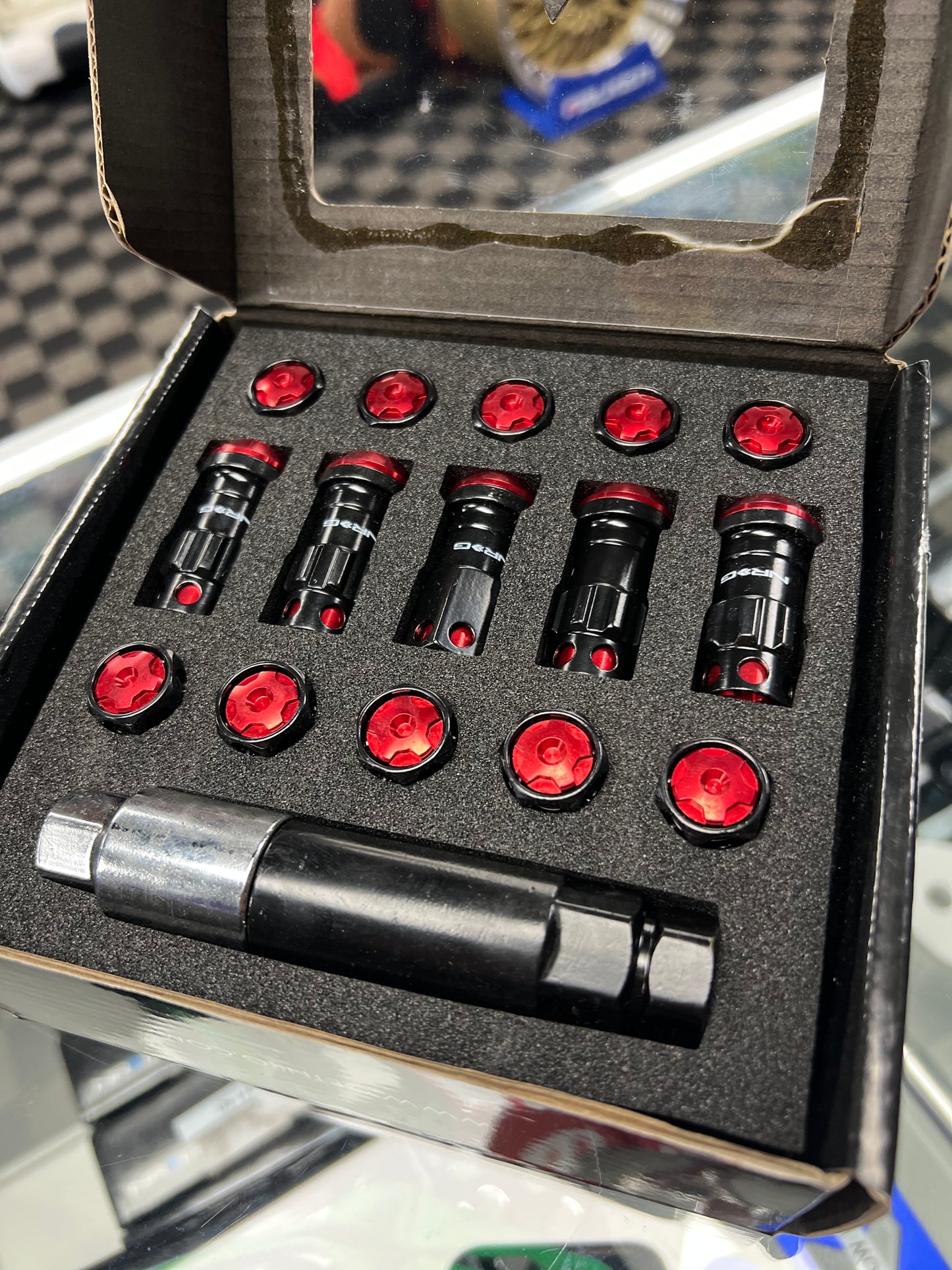 NRG LUG NUTS BLACK & RED