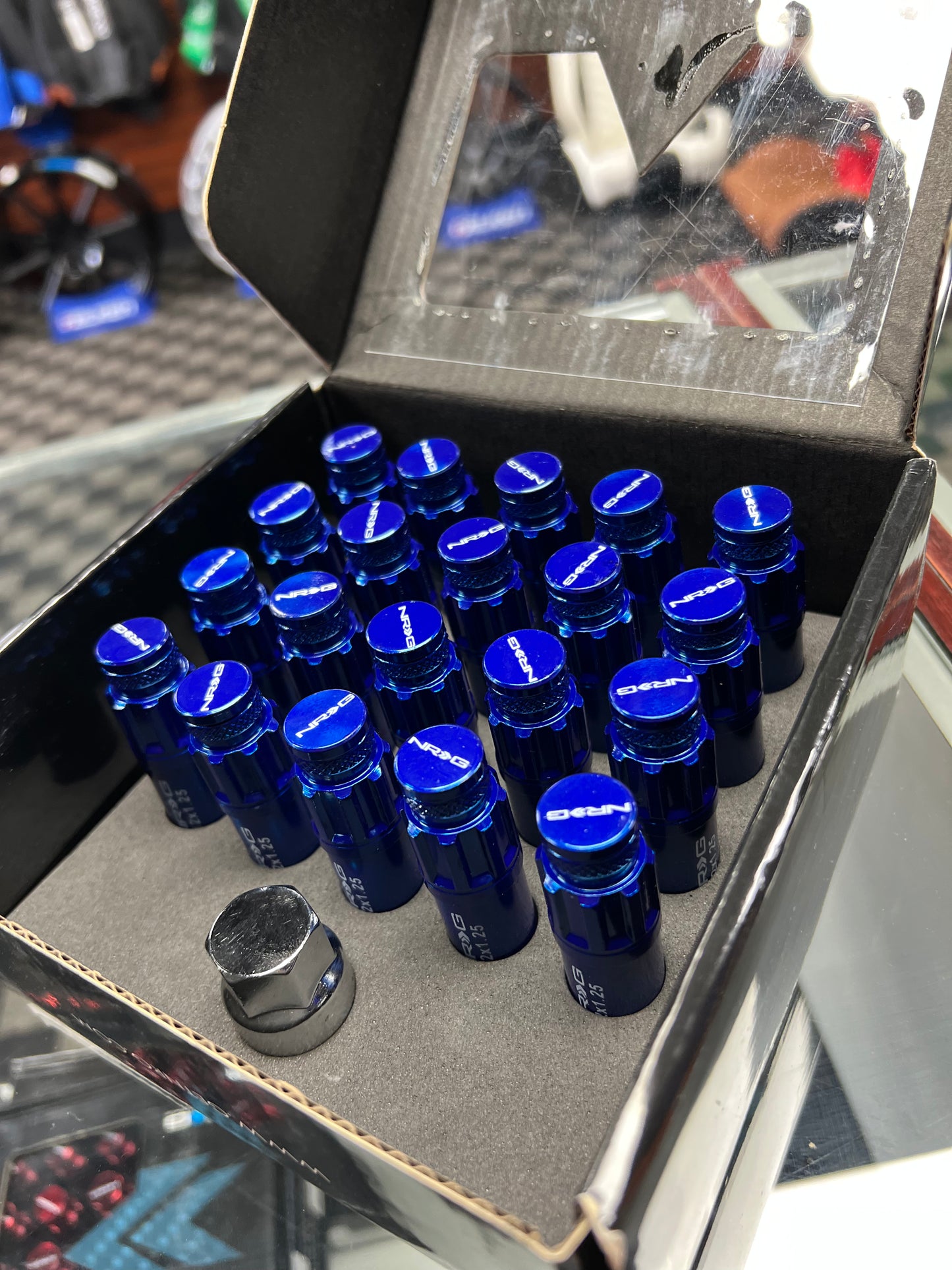 NRG LUG NUT BLUE