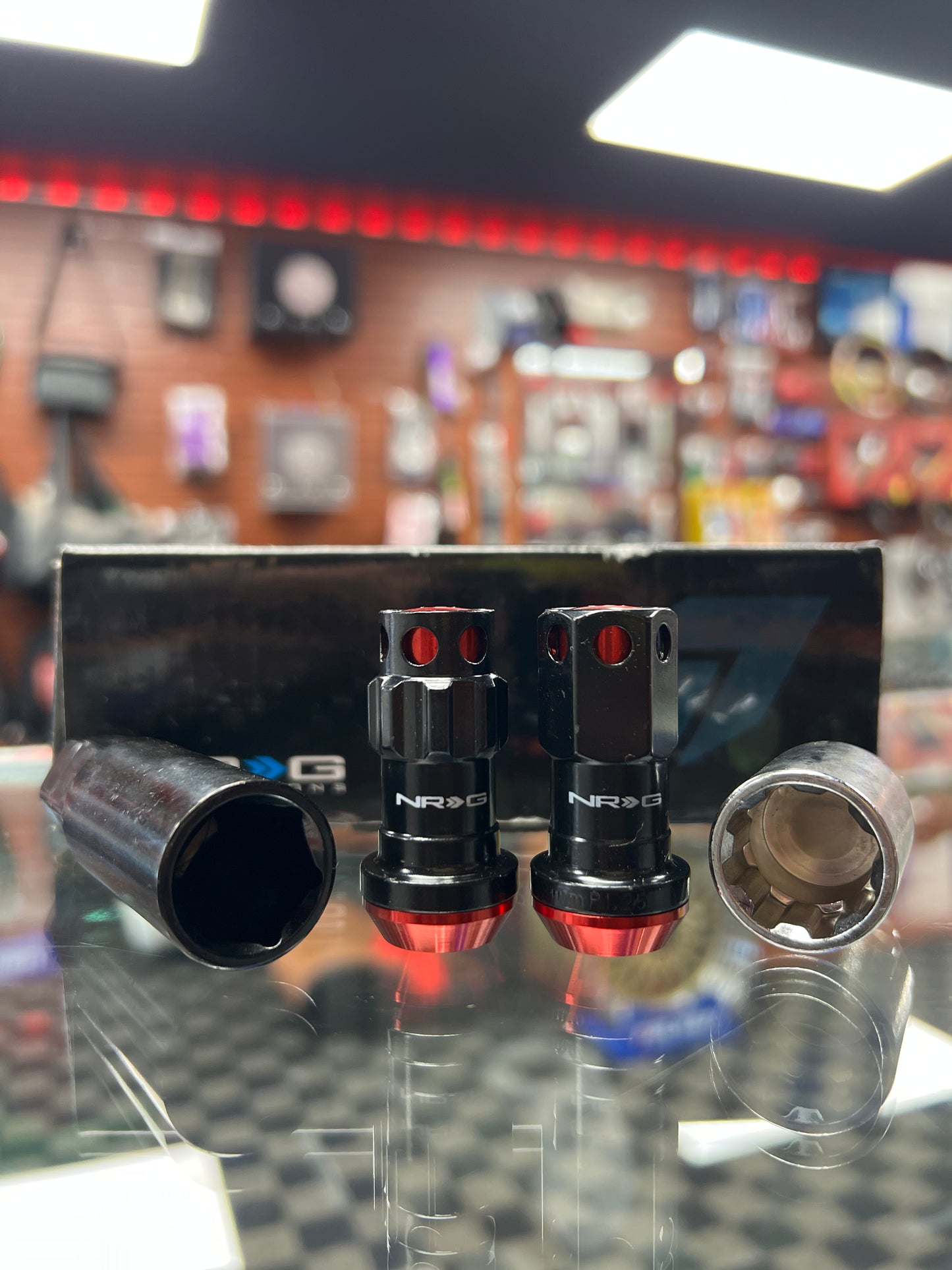NRG LUG NUTS BLACK & RED